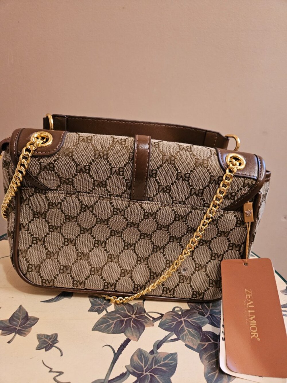 Brown & tan shoulder bag - Picture 2 of 5